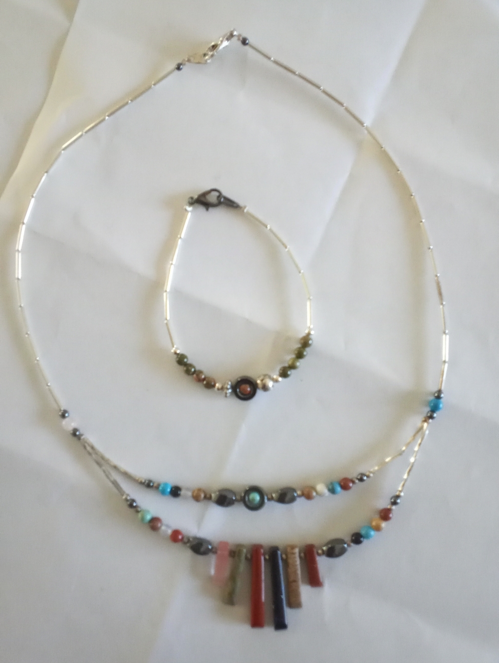 Multicolor Beaded Necklace and Bracelet Set - Women's Jewelry NEW SET!